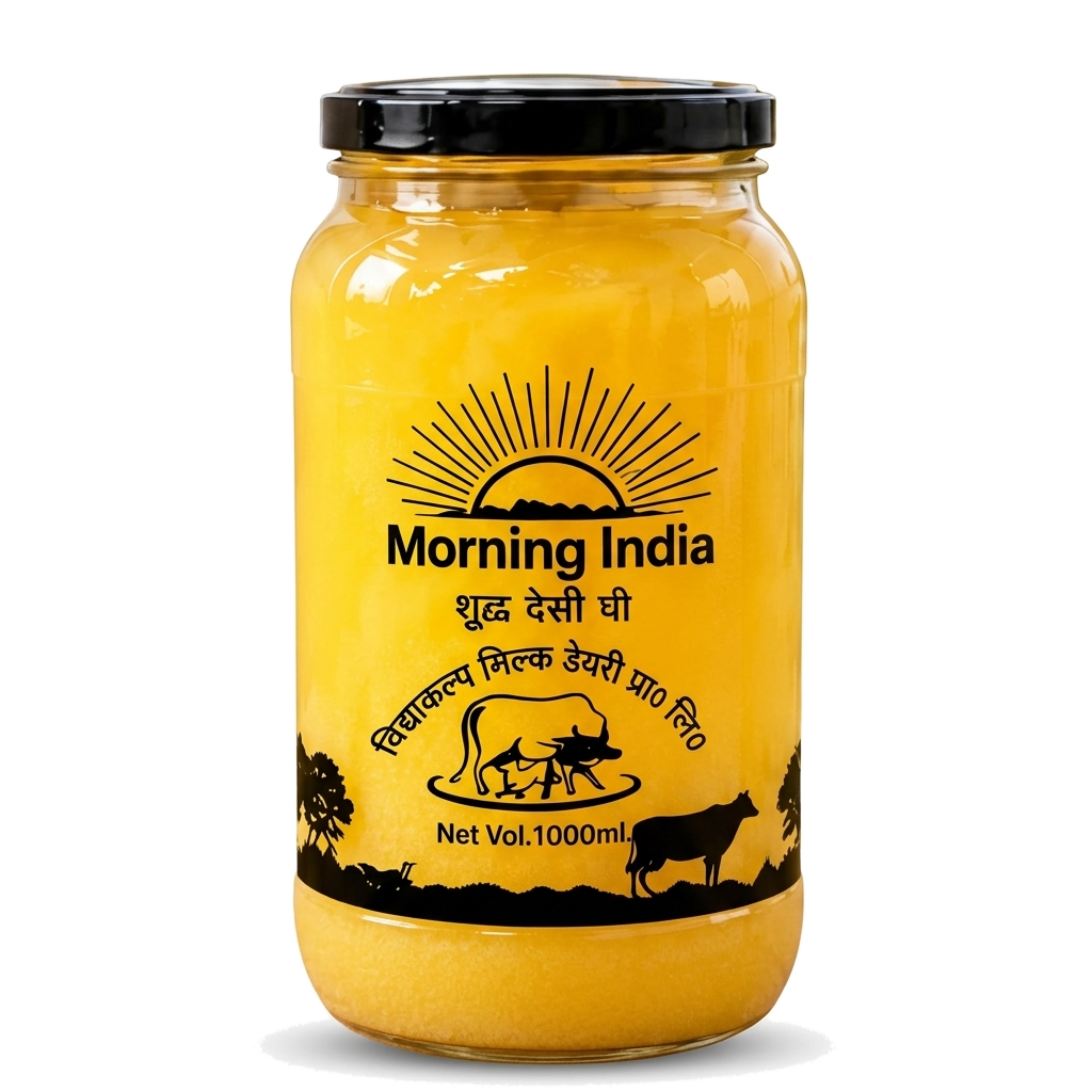 MorningIndia Authentic Golden Bilona Ghee Jar